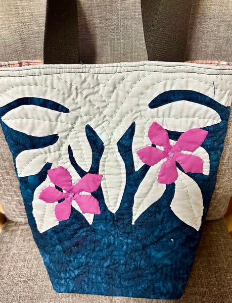 ハワイアンキルトのバック ハンドメイド ハンドバッグ