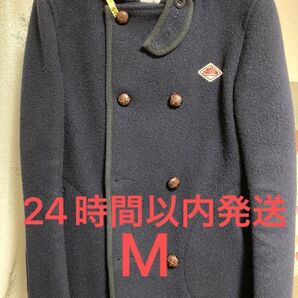 DANTON ウールモッサー ダブルボタン フードジャケット 38 ウール ネイビー JD-8239 WOM