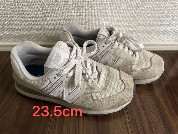 New Balance WL574 レディーススニーカー オフホワイト 23.5cm