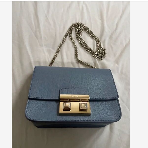 FURLA メトロポリス チェーンバッグ ショルダーバッグ ブルー