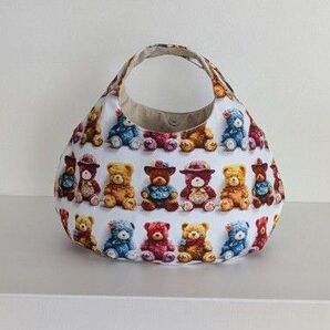 熊 クマ テディベア 丸底 ころりんバック 丸いバック ハンドメイド