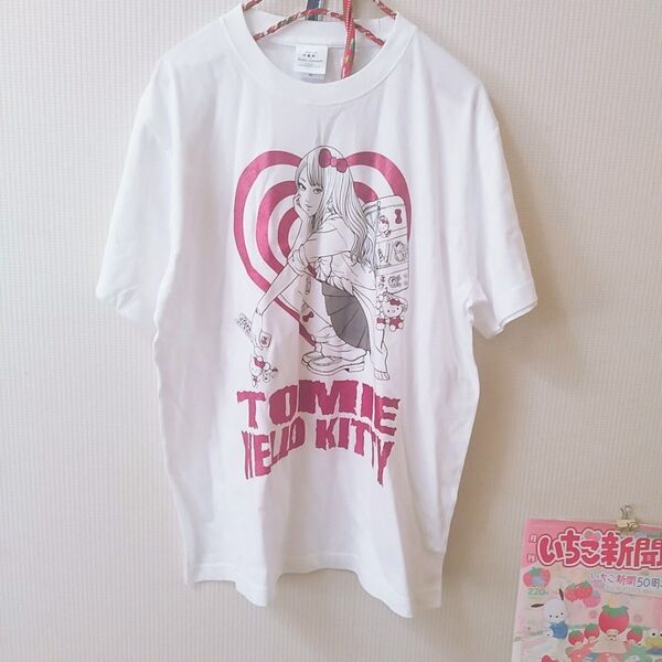 トミエとハローキティのユニークなコラボTシャツ。伊藤潤二 サンリオキャラクターズ ギャル富江 Tシャツ Lサイズ