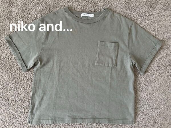 ニコアンド niko and... 半袖Tシャツ カーキ サイズ3 カットソー トップス コットン
