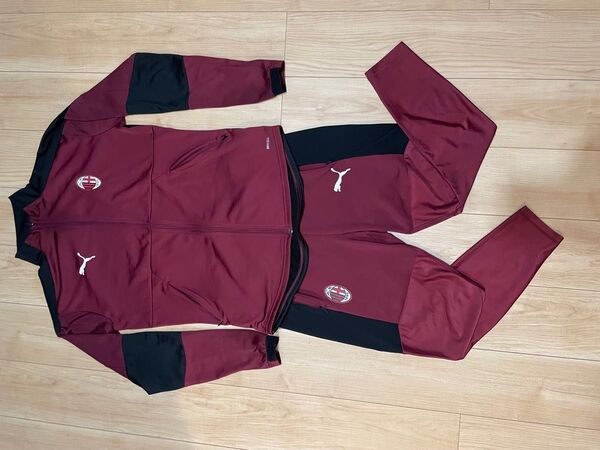 ACミラン 20/21トレーニングジャケット&パンツ(ワインレッド×レッド) M セットアップ ジャージ 上下 M