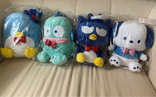 はぴだんぶい サンリオ当たりくじ ぬいぐるみ ②タキシードサム ③ハンギョドン ⑤ポチャッコ ⑦バットバツ丸