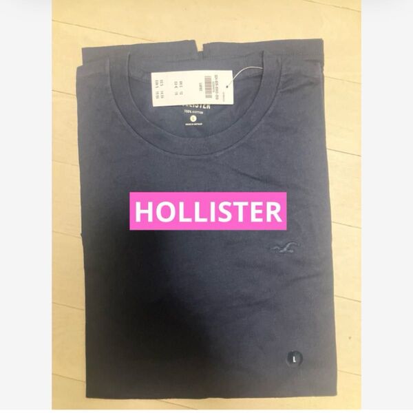 【新品】Hollister 100%コットン Tシャツ LLサイズ ネイビー Tシャツ ロゴ トップス