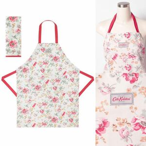 新品タグ付 キャスキッドソン エプロン ティータオル　セット 2020年 新作柄 Cath Kidston London ピンク フラワー 花柄 イギリス ロンドン