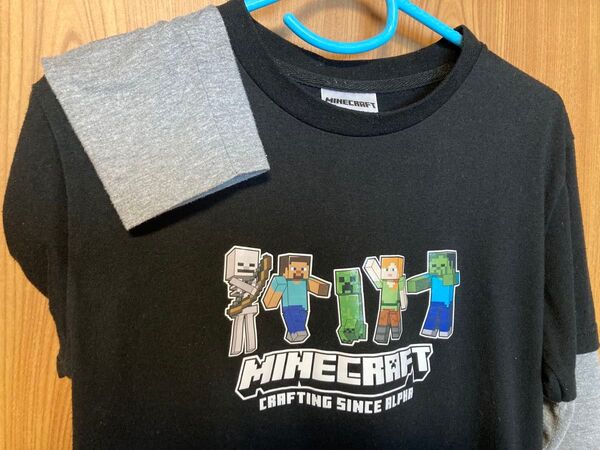 【マインクラフト マイクラ Minecraft 】ロングTシャツ ロンT 長袖Tシャツ カットソー (160サイズ)