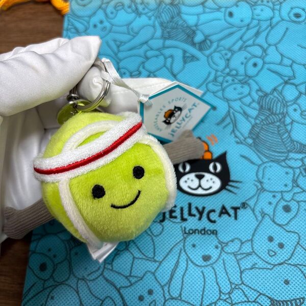 未使用品 ジェリーキャット jelly cat テニスボール ぬいぐるみ 巾着付