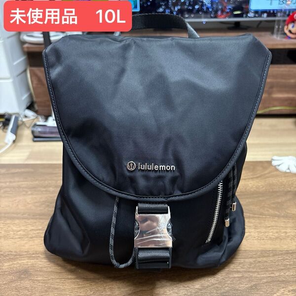 未使用品lululemon Drawstring ブラックバックパック 10L