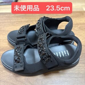 fitfit フィットフィット 速乾ビジューサンダル ブラック 23.5cm