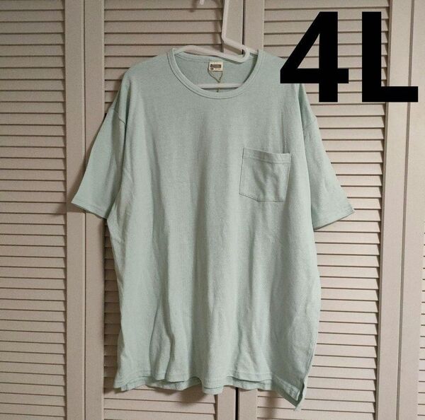 半袖 ポケットTシャツ 水色 ブルー メンズ 大きいサイズ 4L