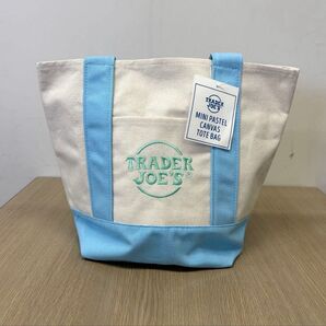 【新品未使用】Trader Joe's 限定販売 トレジョミニパステルキャンバストートバッグ ブルー limited