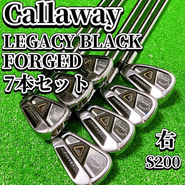 callaway キャロウェイ LEGACY BLACK FORGED ゴルフ クラブ アイアン 7本セット メンズ 右 S200