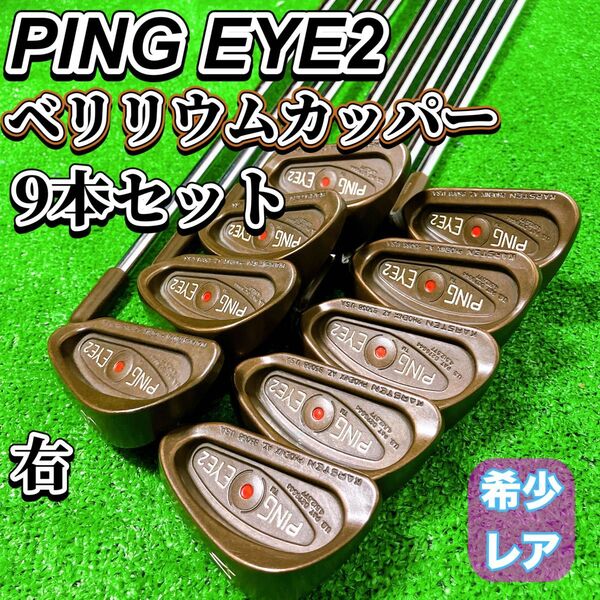PING EYE2 ピン ベリリウムカッパー ゴルフ クラブ アイアン 9本セット 赤ドット 同一シリアル メンズ 右利き 希少