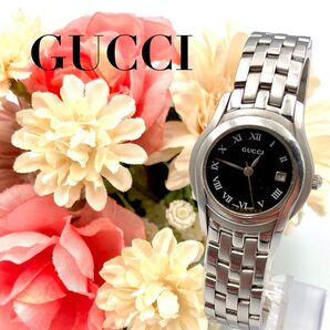 GUCCI グッチ 5500L デイト クォーツ レディース 腕時計 黒文字盤 ヴィンテージ y2k 稼動