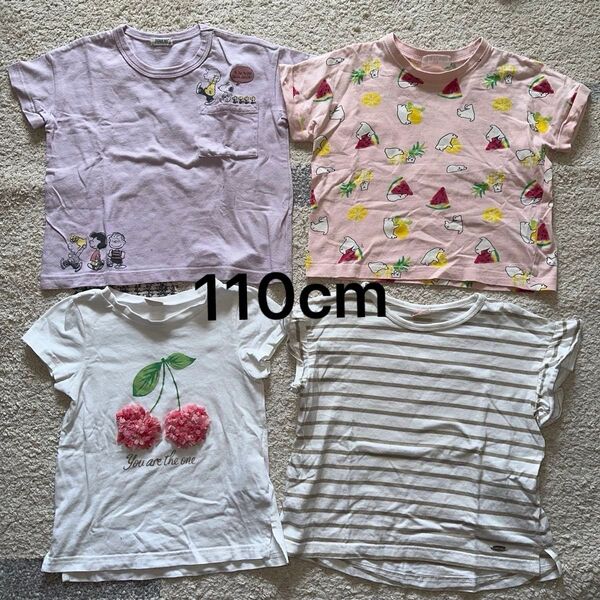 110cm半袖Tシャツ 4枚 キッズ 女の子