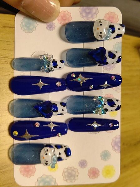ブルー系ネイルチップ