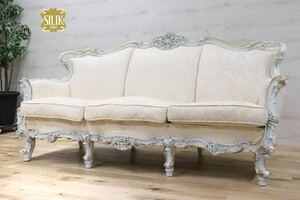 GMDNS105 ○ SILIK / シリック lo stile di classe 3人掛けソファ 3Pソファ イタリア最高峰 姫家具 ロココ様式 定価約110万 展示品