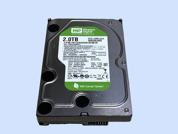 M6992 Western Digital HDD WD20EARS 2TB 3.5インチ 使用11990時間