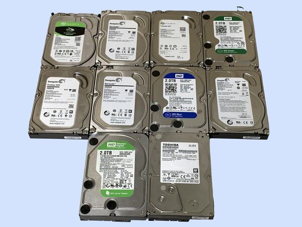 M7009 Western Digtal Seagate他 2TB x10個 HDD まとめて10個 3.5 ジャンク品