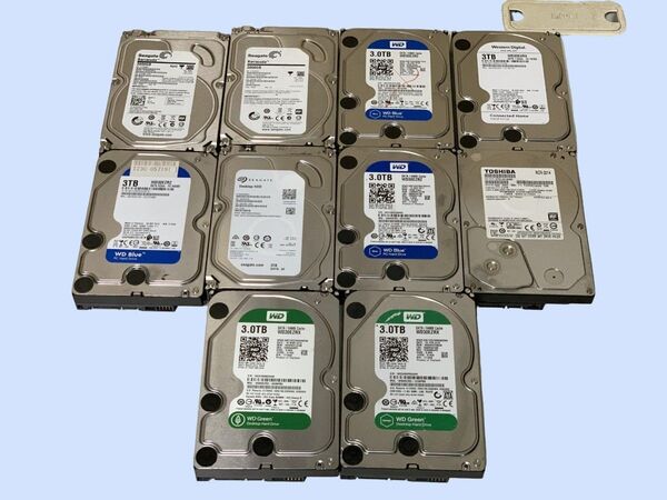 M7010 Western Digtal Seagate他 3TB x10個 HDD まとめて10個 3.5 ジャンク品