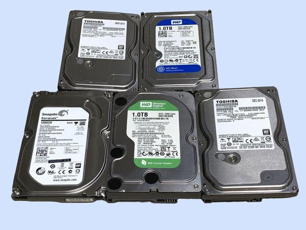 M7048 HDD ハードディスク 3.5インチ 1TB 5枚セット まとめ売り「注意」ジャンク