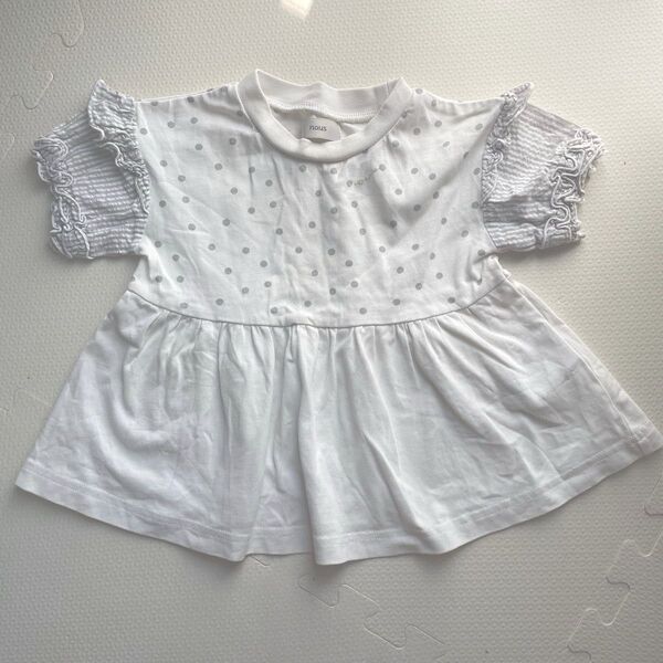 子供 キッズ ベビー 80 半袖 ドット チュニック トップス 女の子 Tシャツ nous キムラタン
