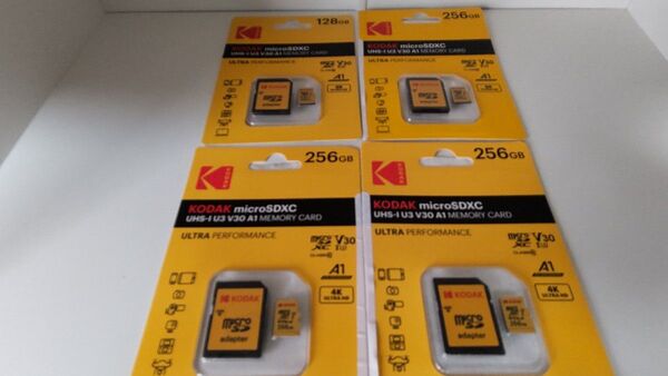 【128GB/1枚 + 256GB/3枚】KODAK microSDXC UHS-I U3 V30 A1 MEMORY CARD