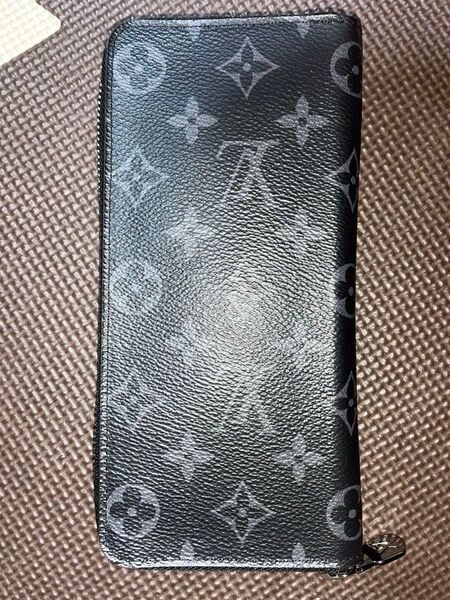 極美品 ルイヴィトン Louis Vuitton モノグラム エクリプス ジッピーウォレット ヴェルティカル ブラック系 長財布