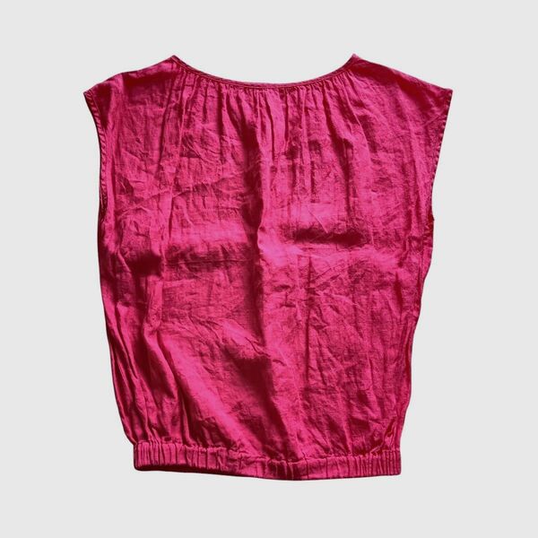 美品 フォグリネンワーク 2WAY フレンチスリーブ ブラウス トップス 麻 100% ピンク系