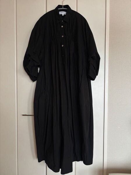 ENFOLD 23SS TACK-SLEEVE SHIRTS DRESS ワンピース エンフォルド サイズ38 黒
