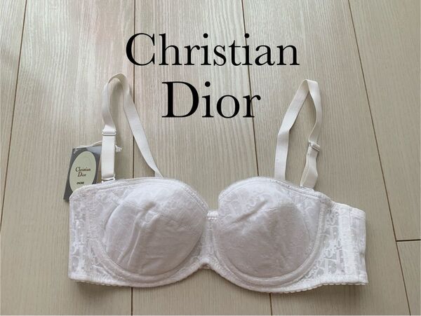 《Christian Dior》新品タグ付きディオールのトロッター柄ブラジャーB75.ホワイト