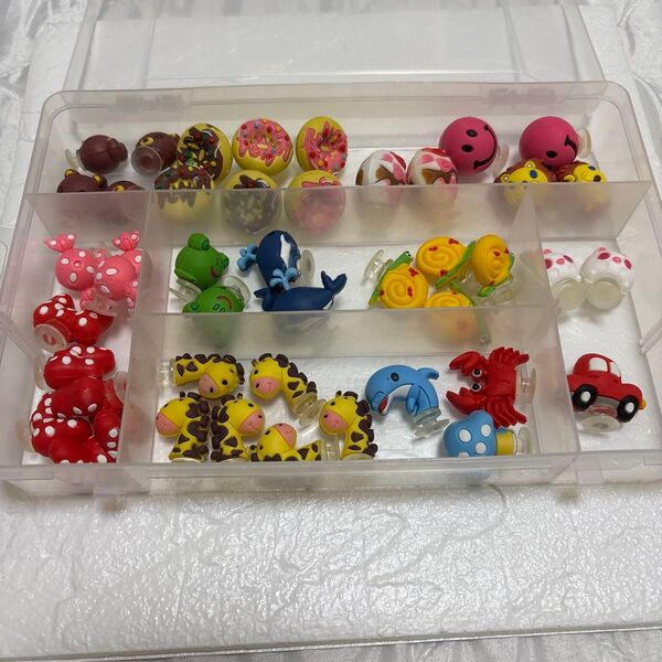 デコパーツ まとめ売り リボン くま ドーナツ くじら キリン カエル 44個