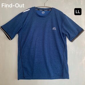 Find-Out 冷感リフレクティブ半袖Tシャツ ネイビー杢 LL