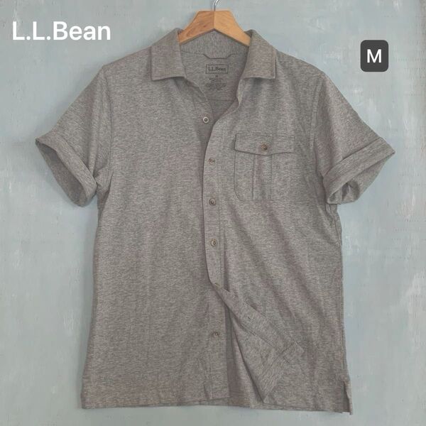 L.L.Bean 半袖コットンシャツ メンズ M グレー