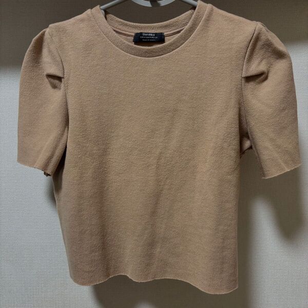 Bershka パフスリーブ半袖ニットトップス M