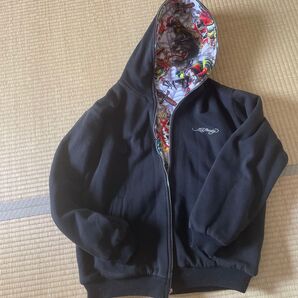 Ed Hardy リバーシブルパーカー メンズ ブラック
