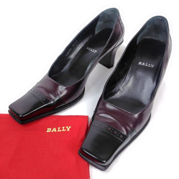 ★美品★BALLY バリー パンプス 37.5E スクエア バイカラー