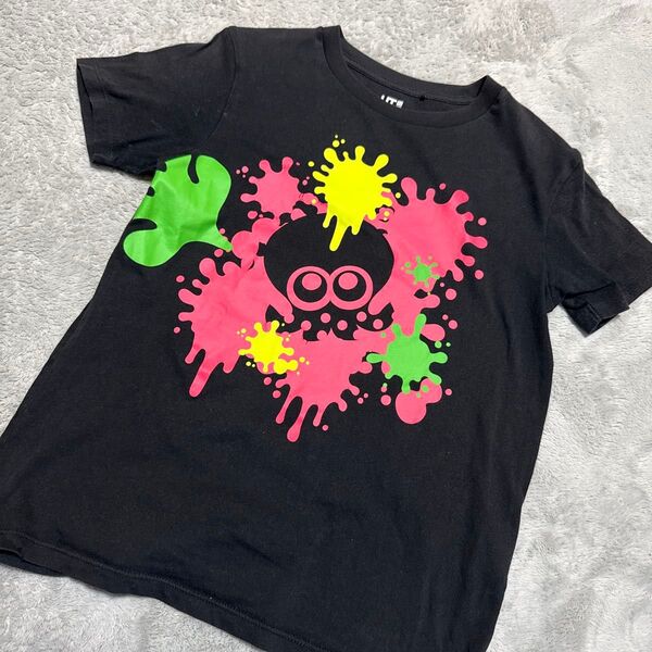 ユニクロ 半袖Tシャツ スプラトゥーン 黒 140cm ブラック たこ
