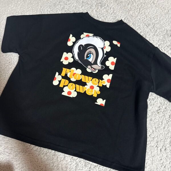 新品未使用 リトシー リンクアット バンビ 半袖Tシャツ ブラック 100cm 大きめ 110cm オーバーサイズ