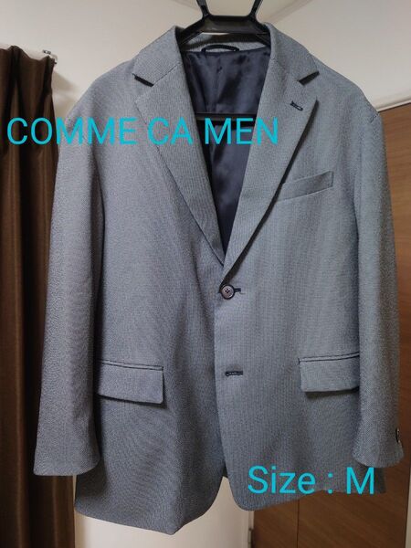 COMME CA MEN コムサメン スーツ セットアップ 上下セット ジャケット パンツ Mサイズ グレー系 ウォッシャブル