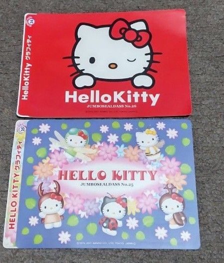キティ、シール、ステッカー、2枚セット、平成レトロ、平成女児、2001年、当時物、非売品、希少品、激レア、サンリオ、ハローキティ