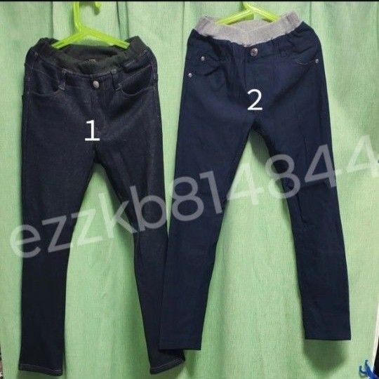 【処分価格】ズボン2着セット ジーンズ風 ストレッチパンツ ズボン 子供服 子供 メンズ 2着とも150サイズ 細身 しまむら ②