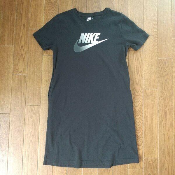 ナイキ NIKE ロゴ 半袖Tシャツ ワンピース/チュニック/キッズ ジュニア ガールズ Lサイズ/レディースにも◯ 黒 ブラック
