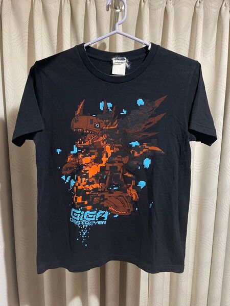 00s デジモン アドベンチャー メタルグレイモン 半袖 Tシャツ アニメ ゲーム 古着 ヴィンテージ トップス クールネック