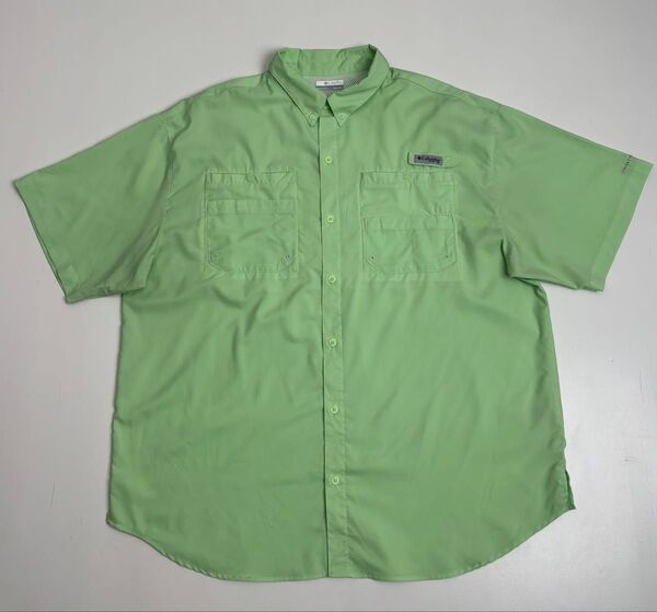 Columbia コロンビア 半袖シャツ フィッシングシャツ オムニシェイド メンズ XXL グリーン系 アウトドア