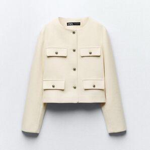 ZARA フラップ クロップドジャケット