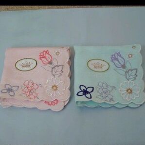 人気 完売品 TOCCA トッカ ガーゼ ハンカチ 2枚セット 刺繍 未使用 タグ付き 匿名発送