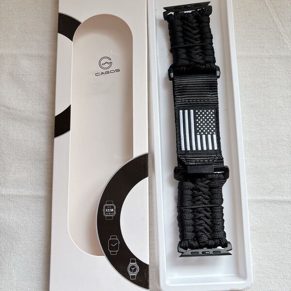 CAGOS for Apple Watch 10 46mm バンド 保護ケース付き一体型 アップルウォッチ交換ベルトブラック